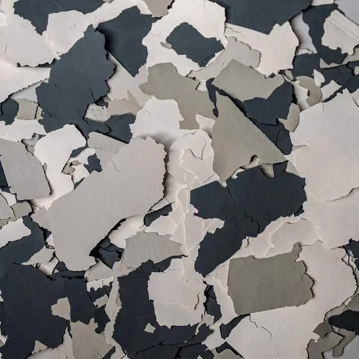 Greystone flake blend, steel grey, slate and bone one-inch chips